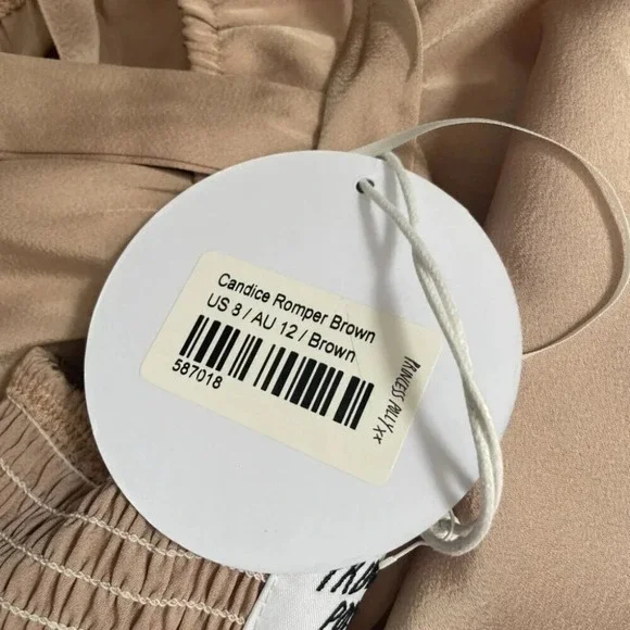 Princess Polly Candice Satin Effect Romper NWT Brown Size 8 - Picture 7 of 7